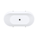 Aluca Freestanding Bath, 1500mm Matt Khaki with Matt Black Legs with overflow