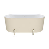 Aluca Freestanding Bath, 1500mm Matt Khaki with Brushed Nickel Legs with overflow