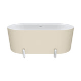 Aluca Freestanding Bath, 1500mm Matt Khaki with Chrome Legs with overflow