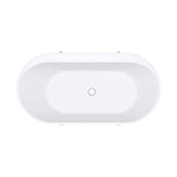 Aluca Freestanding Bath, 1500mm Matt Khaki with Chrome Legs with overflow