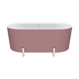 Aluca Freestanding Bath, 1500mm Matt Rouge with Chrome Legs with overflow