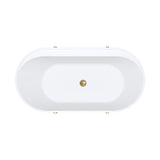 Aluca Freestanding Bath, 1500mm Matt Rouge with Urban Brass Legs with overflow