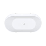 Aluca Freestanding Bath, 1500mm Matt White with Chrome Legs with overflow