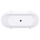 Aluca Freestanding Bath, 1700mm Matt Olive with Matt Black Legs with overflow