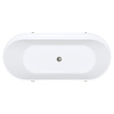 Aluca Freestanding Bath, 1700mm Matt Olive with Brushed Nickel Legs with overflow