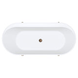 Aluca Freestanding Bath, 1700mm Matt Olive with Brushed Copper Legs with overflow