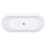 Aluca Freestanding Bath, 1700mm Matt Olive with Urban Brass Legs with overflow