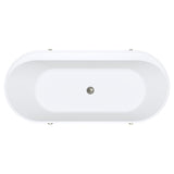 Aluca Freestanding Bath, 1700mm Matt Khaki with Brushed Nickel Legs with overflow