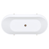 Aluca Freestanding Bath, 1700mm Matt Khaki with Chrome Legs with overflow