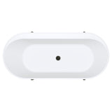 Aluca Freestanding Bath, 1700mm Matt Rouge with Matt Black Legs with overflow