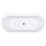 Aluca Freestanding Bath, 1700mm Matt Rouge with Brushed Nickel Legs with overflow