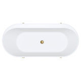 Aluca Freestanding Bath, 1700mm Matt Rouge with Urban Brass Legs, with overflow