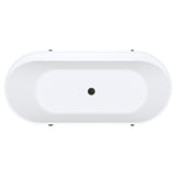 Aluca Freestanding Bath, 1700mm Matt White with Matt Black Legs with overflow