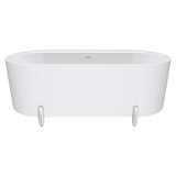 Aluca Freestanding Bath, 1700mm Matt White with Chrome Legs