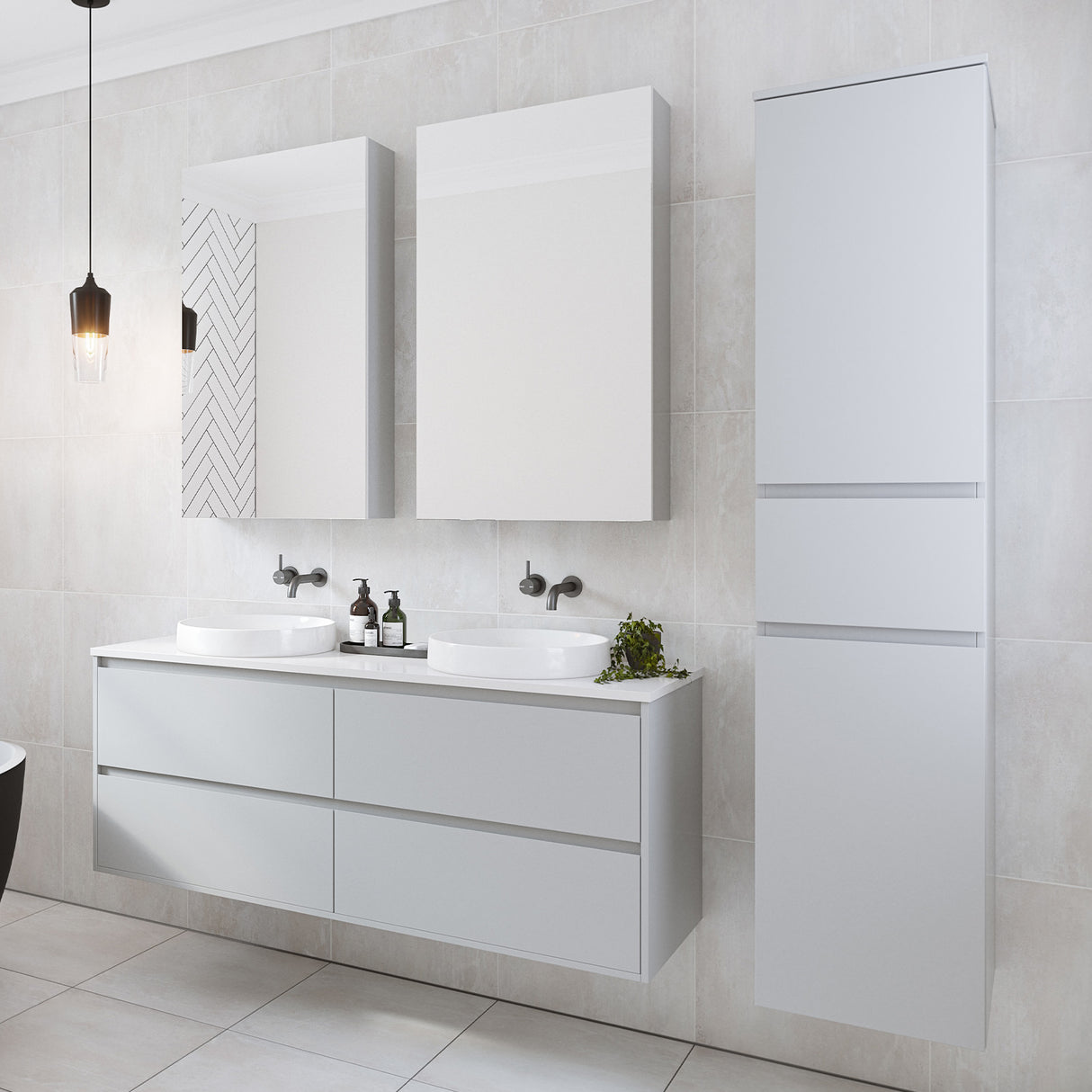 Fraser Tallboy 400mm Wall Hung Platinum Collection