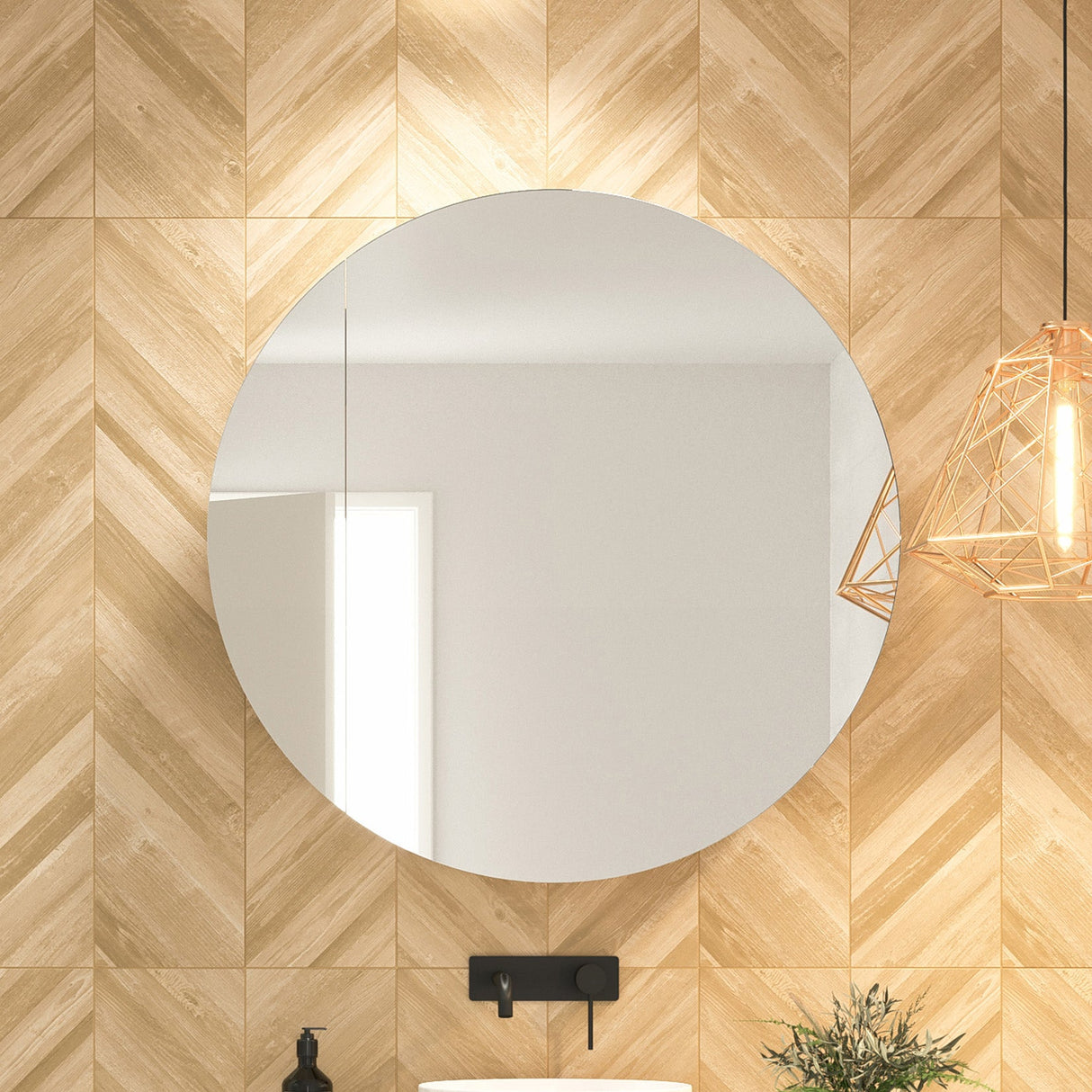 Havana Mirror Cabinet 900mm Single Door Gold Collection (HAV-SC-900-S-G)