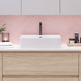A lifestyle image of Timberline's Iconic Basin 500mm White Gloss
