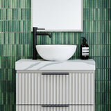 A lifestyle image of Timberline's Jessie Basin 320mm White Matt