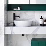 A lifestyle image of Timberline's Jupiter Basin 450mm White Gloss