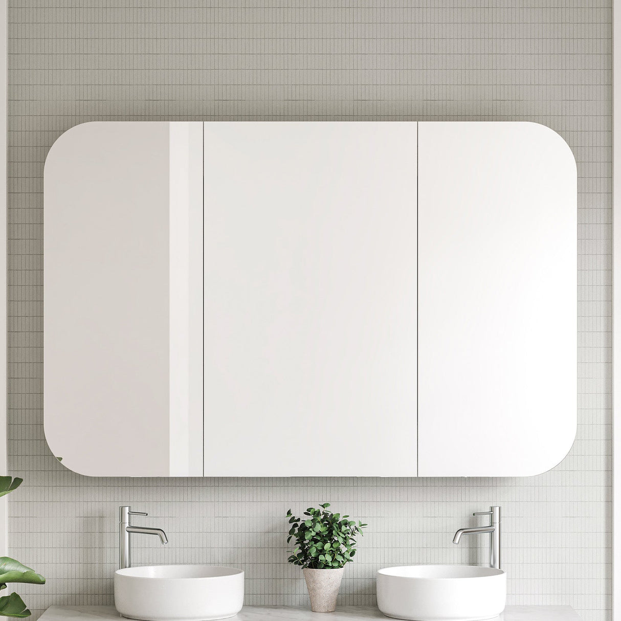 Jazz Arch Mirror Cabinet 1500mm Three Door Platinum Collection (JZA-SC-1500-3-P)
