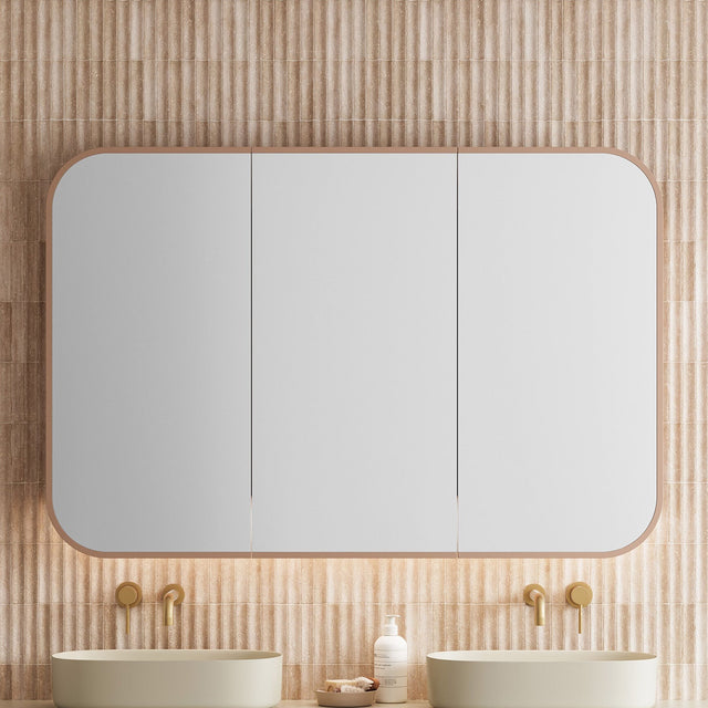 Jazz Arch Frame Mirror Cabinet 1530mm Three Door Gold Collection (JZAF-SC-1530-3-G)