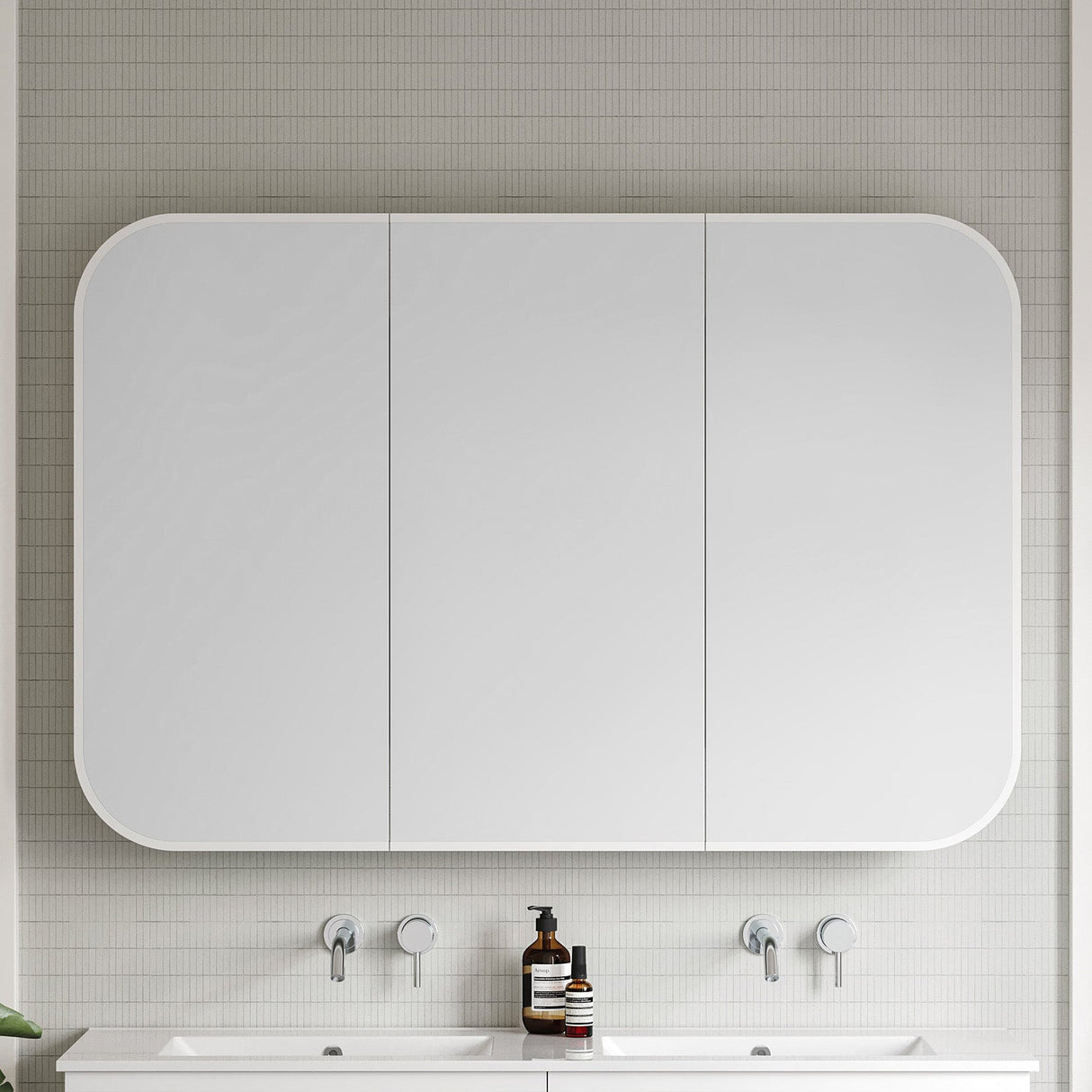 Jazz Arch Frame Mirror Cabinet 1530mm Three Door Gold Collection (JZAF-SC-1530-3-G)