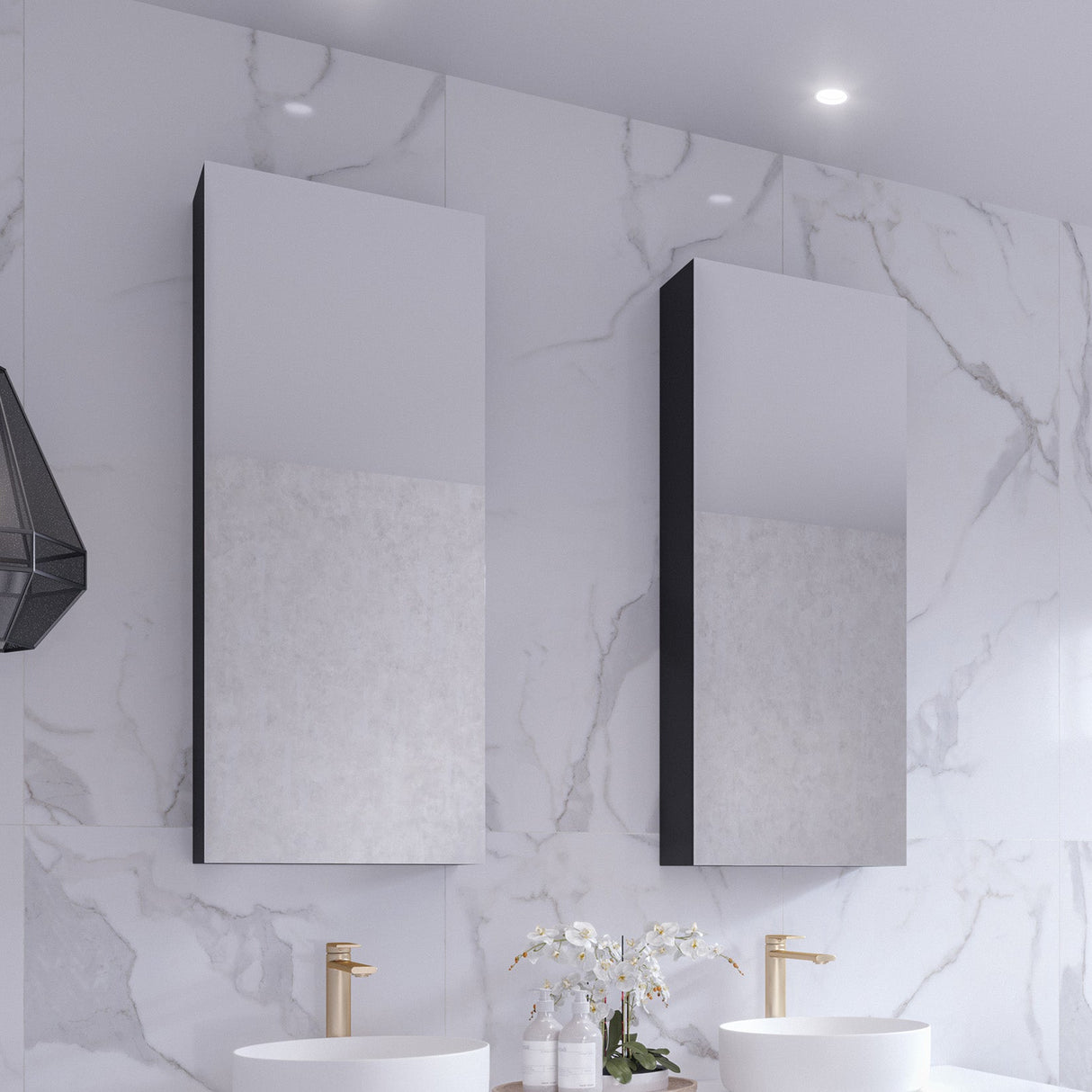 Jazz Mirror Cabinet 400mm Single Door Gold Collection (JZZ-SC-400-S-G)