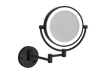 1 & 5x Magnification Matt Black Wall Mounted Shaving Mirror, 200mm Diameter with Concealed Wiring
