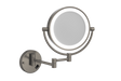 1 & 5x Magnification Brushed Nickel Wall Mounted Shaving Mirror, 200mm Diameter with Concealed Wiring