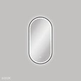 Empire LED Matt Black Framed Mirror, 450 x 900mm