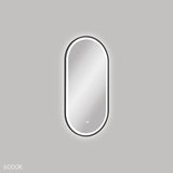 Empire LED Matt Black Framed Mirror, 450 x 900mm