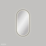 Empire LED Matt Black Framed Mirror, 450 x 900mm