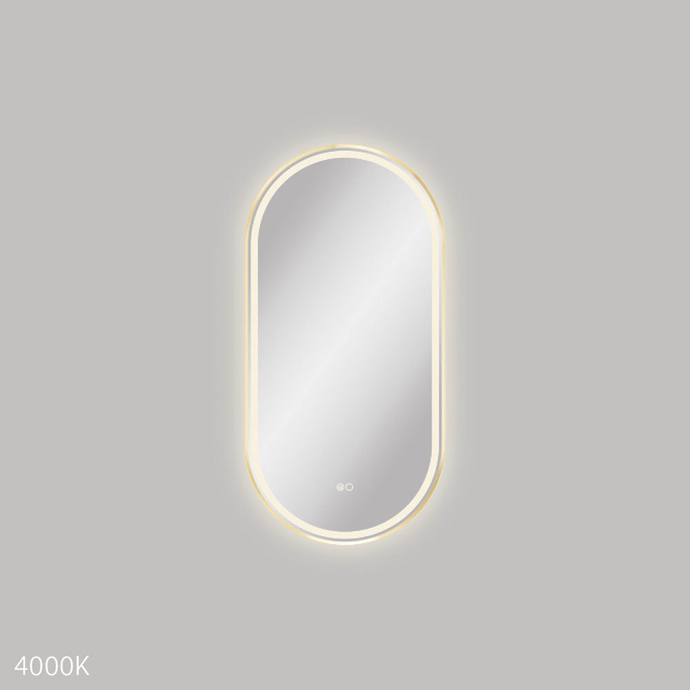 Empire LED Urban Brass Framed Mirror, 450 x 900mm
