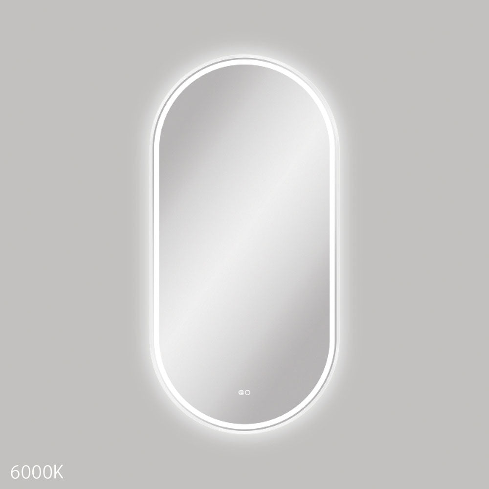Empire LED Matt White Framed Mirror, 600 x 1200mm