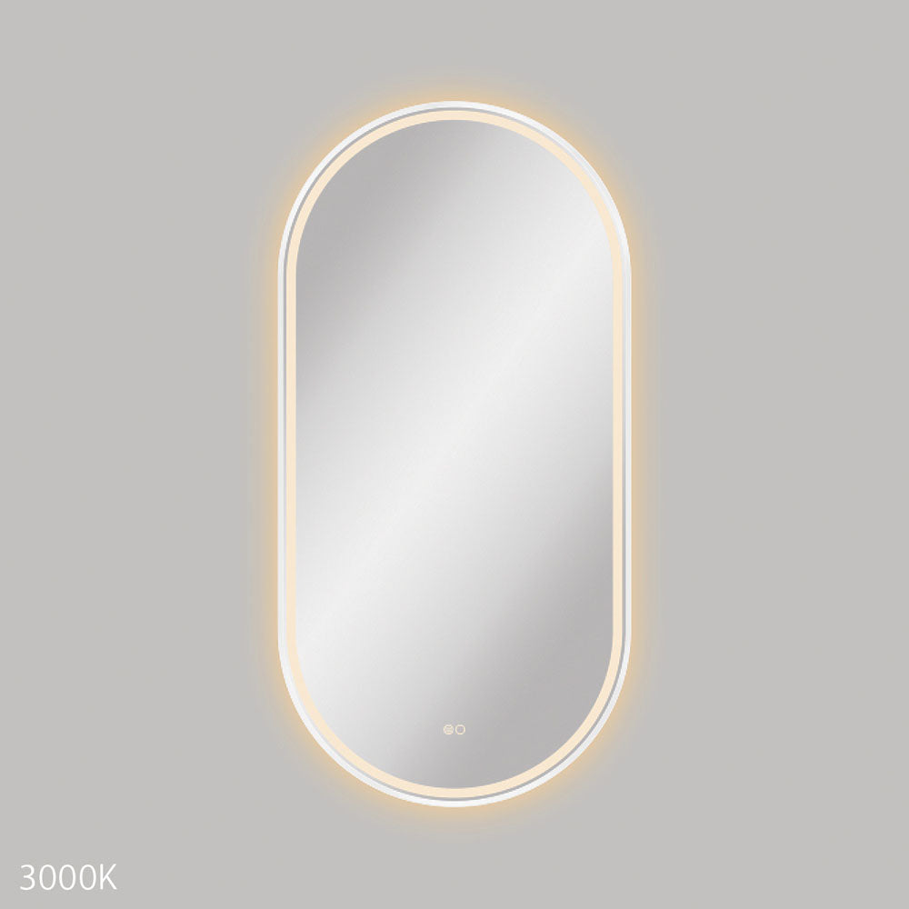 Empire LED Matt White Framed Mirror, 600 x 1200mm