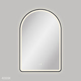 Valentina LED Matt Black Framed Mirror, 600 x 900mm
