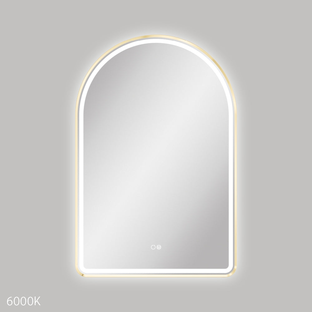 Valentina LED Urban Brass Framed Mirror, 600 x 900mm