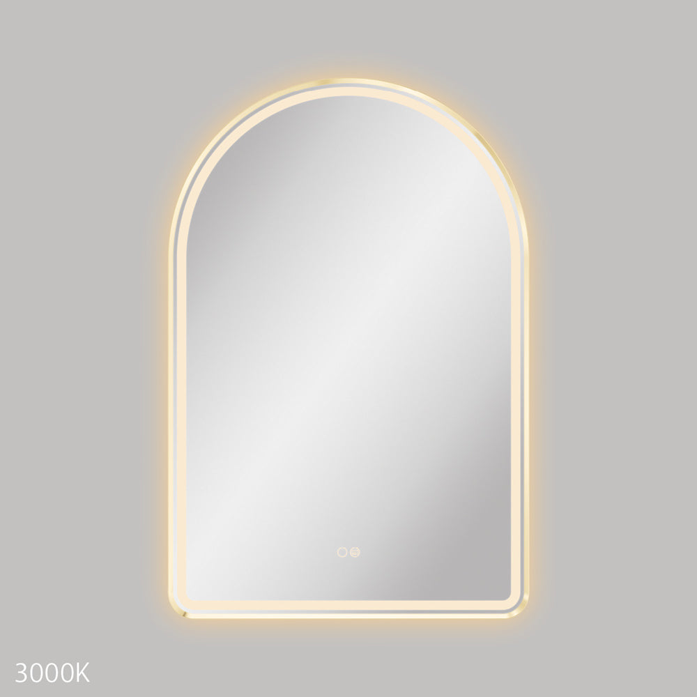 Valentina LED Urban Brass Framed Mirror, 600 x 900mm