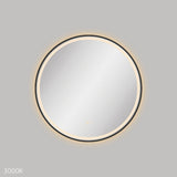Reba LED Matt Black Framed Mirror, 700mm