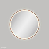 Reba LED Brushed Copper Framed Mirror, 700mm