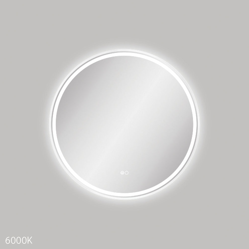 Reba LED Matt White Framed Mirror, 700mm