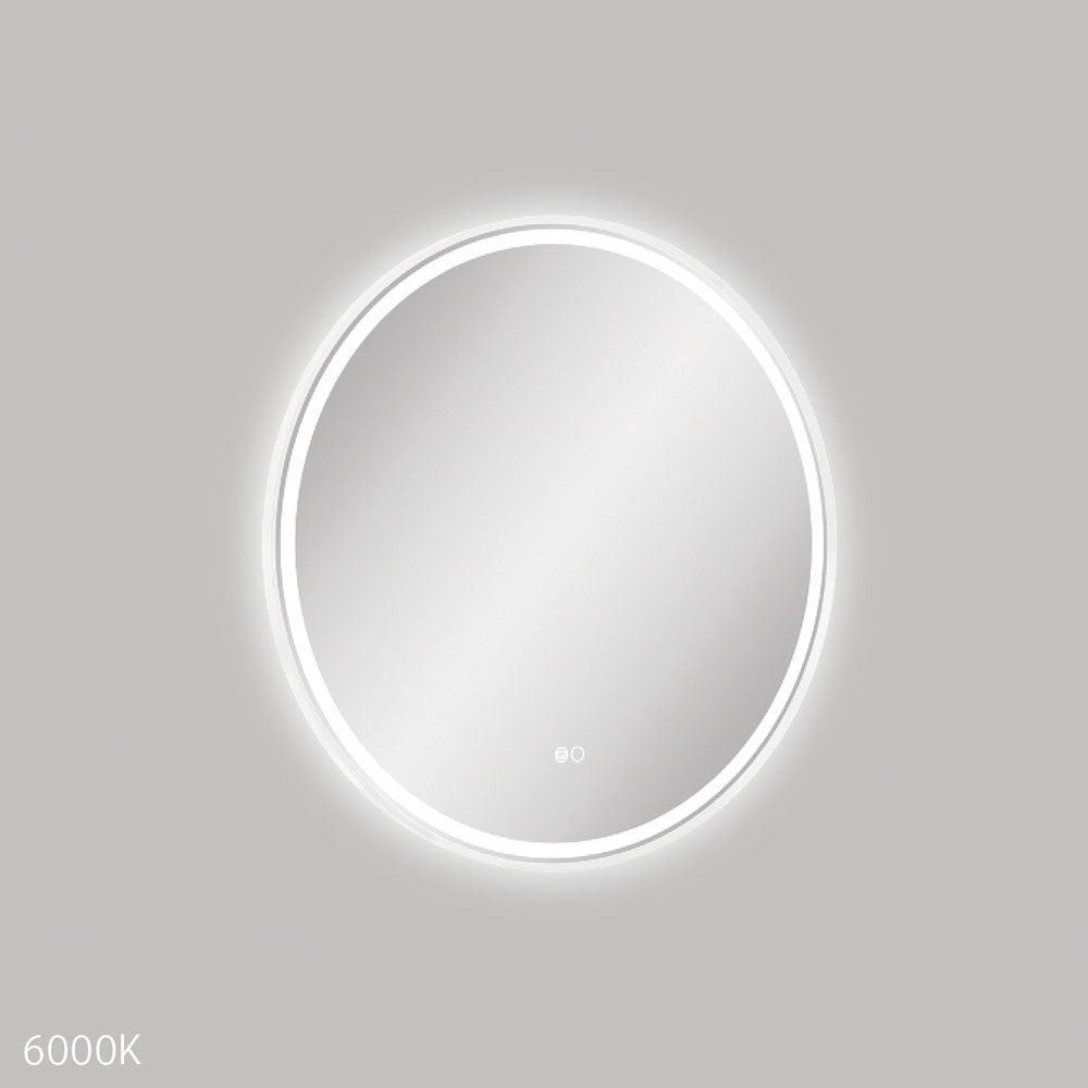 Reba LED Matt White Framed Mirror, 700mm