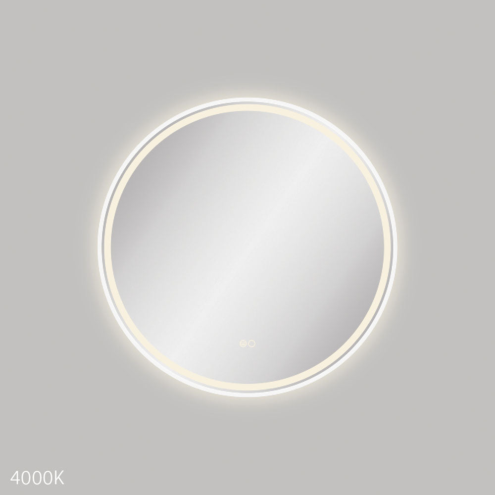 Reba LED Matt White Framed Mirror, 700mm