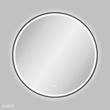 Reba LED Matt Black Framed Mirror, 900mm