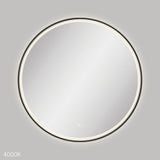 Reba LED Matt Black Framed Mirror, 900mm