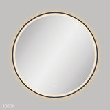 Reba LED Matt Black Framed Mirror, 900mm