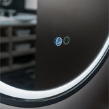 Reba LED Matt Black Framed Mirror, 900mm