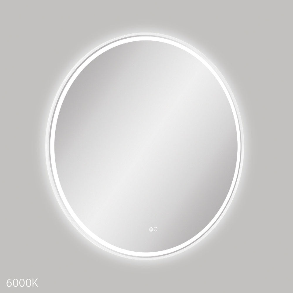 Reba LED Matt White Framed Mirror, 900mm