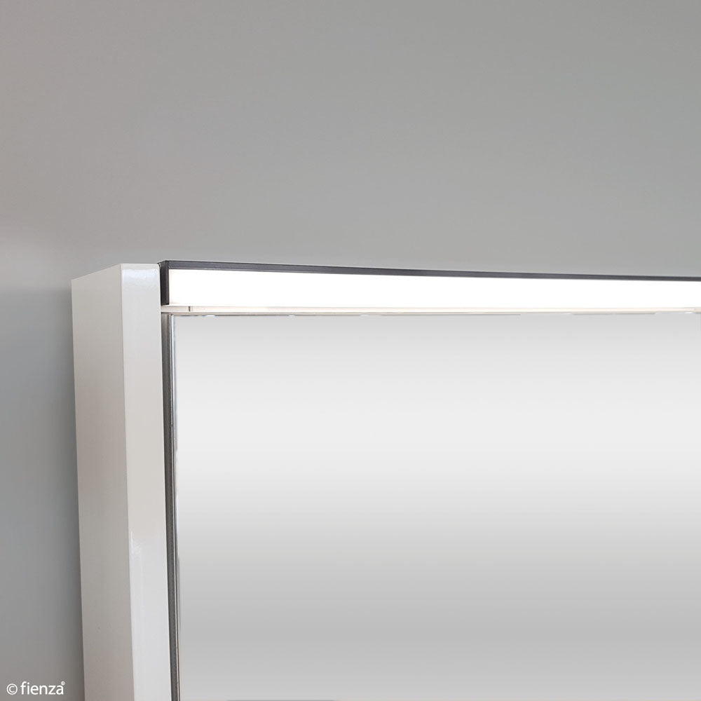 1200 LED Mirror Cabinet with Display Shelf, Gloss White