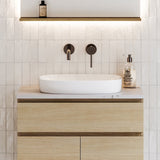 A lifestyle image of Timberline's Lorenzo Basin 500mm White Gloss